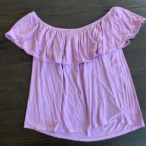 lavender off the shoulder top